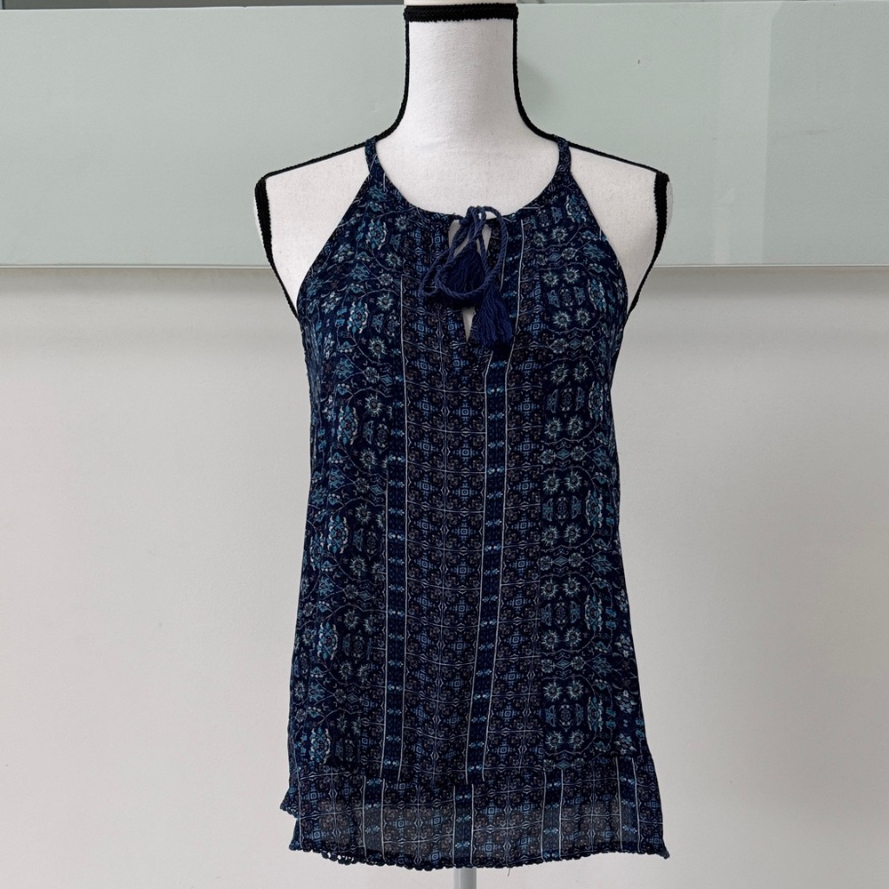 Pink Rose Blue Multi-Color Sleeveless Blouse – Size Medium